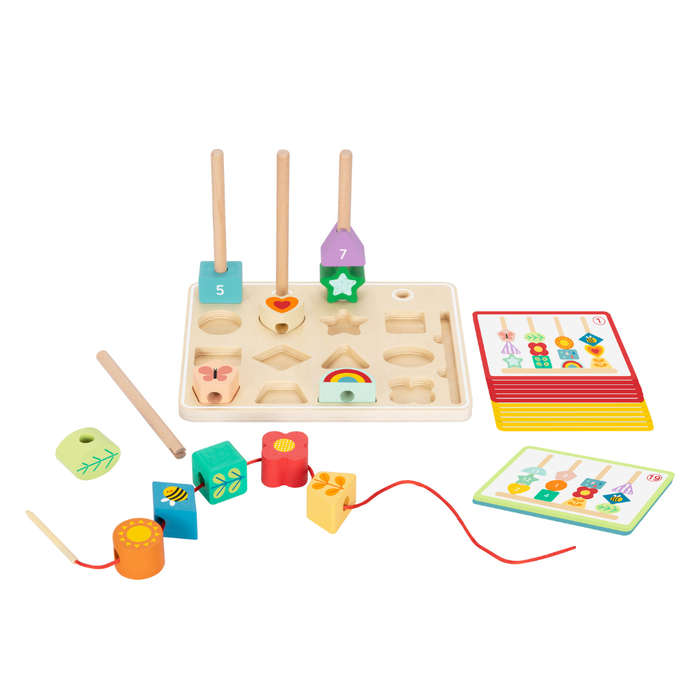 hi Pando - Wooden Sequencing Bead Game - 30pcs