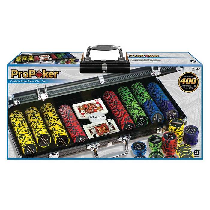 Ambassador - ProPoker Poker Carbon Fibre Chips In Aluminum Case - 400pcs 11.5g