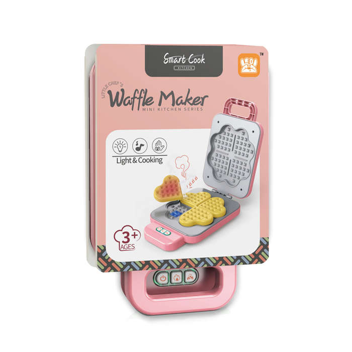 Pretend & Play Waffle Maker Set with Colour Changing Waffles - Pink