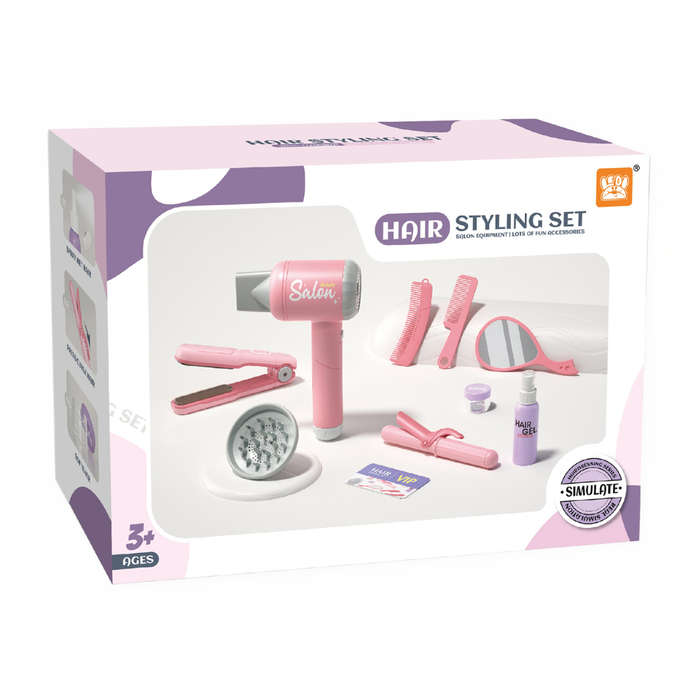Pretend & Play Hair Dryer Set with Light, Sound & Safe Wind Function