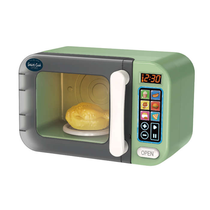 Pretend & Play Microwave with Lights, Sound & Colour Changing Food - Green