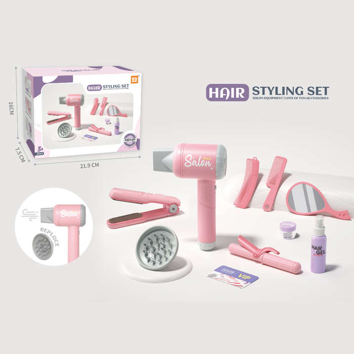 Pretend & Play Hair Dryer Set with Light, Sound & Safe Wind Function