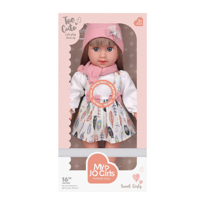Fashion Doll with Sound - Mia - Dress, Beanie & Shoes - 40cm