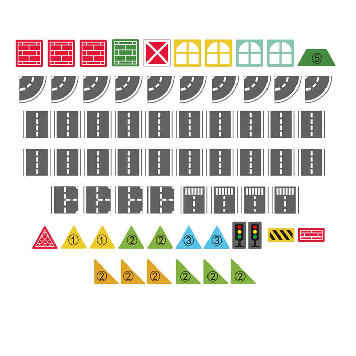 Magnetic Tiles - City Vehicles Set - 69 Pieces