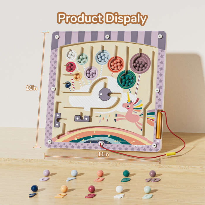 TopBright - Wooden Magnetic Maze - Unicorn