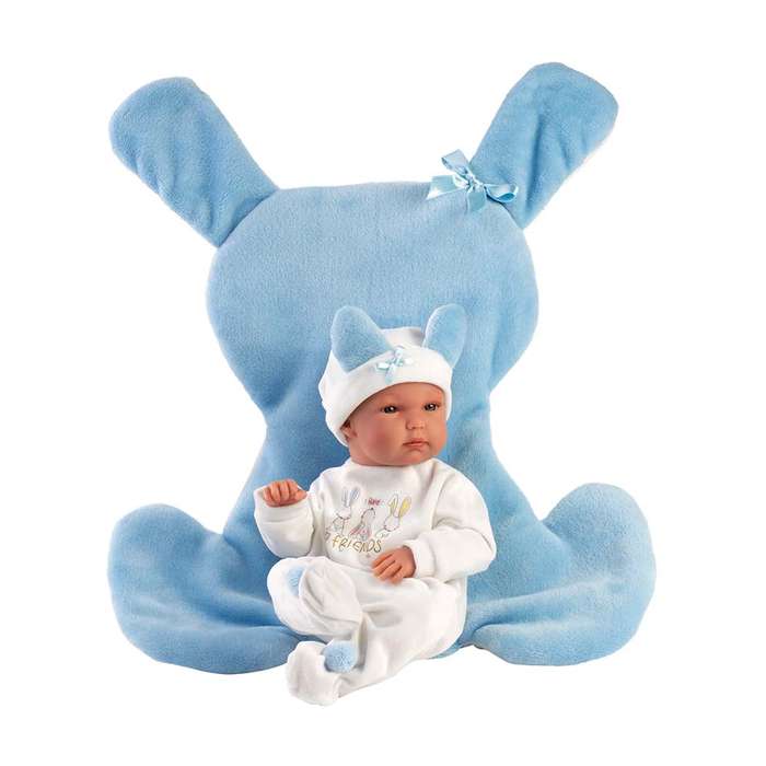 Llorens - Anatomically Correct Baby Boy Doll with Clothing & Bunny Cushion: Bimbo - 35cm