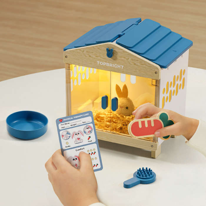 TopBright - Pretend & Play - Interactive Care Bunny Kit with Lights and Sounds - 9pcs