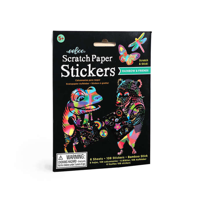 eeBoo - Rainbows and Friends Scratch Paper Stickers