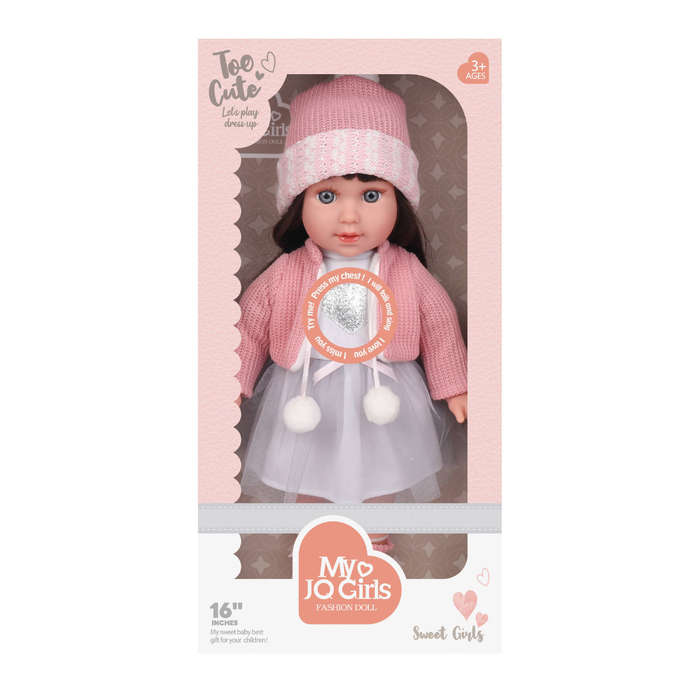 Fashion Doll with Sound - Esther - Dress, Beanie & Shoes - 40cm