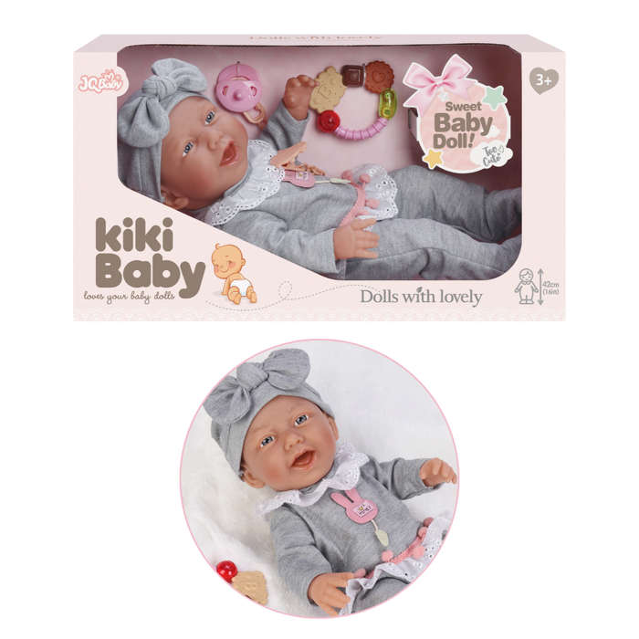 Baby Doll with Vinyl Body, Pacifier & Rattle - 40cm