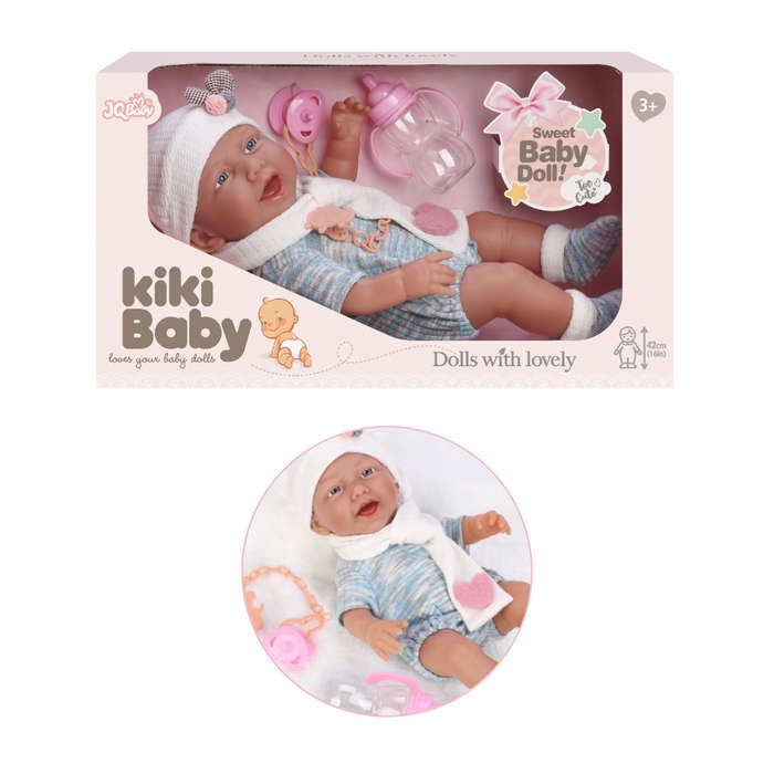 Baby Doll with Vinyl Body, Clothing, Pacifier & Bottle - 40cm