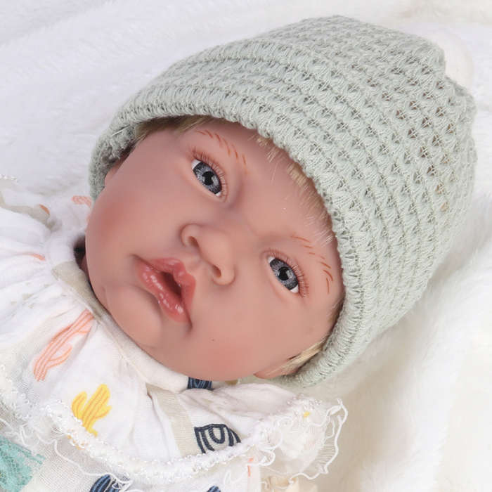 Baby Doll - Soft Cotton Body - Dress, Beanie & Shoes - 40cm