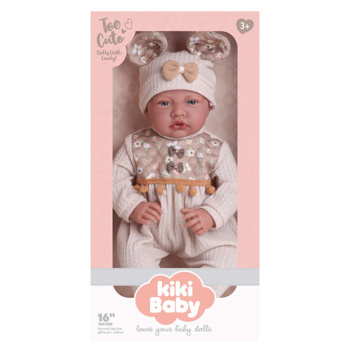 Baby Doll - Soft Cotton Body - Jumper, Beanie & Shoes - 40cm