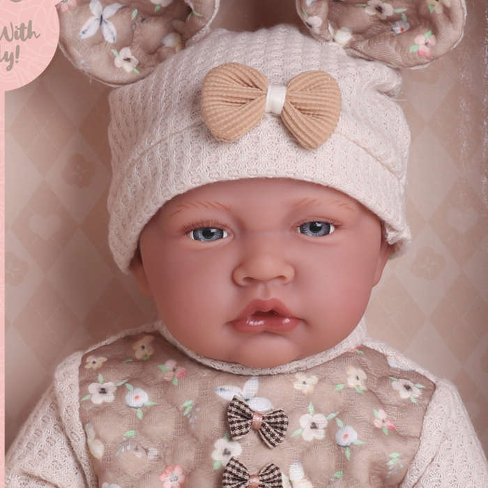 Baby Doll - Soft Cotton Body - Jumper, Beanie & Shoes - 40cm