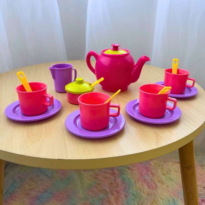 Greenbean - Pretend & Play Tea Set - Pastel - 18pcs