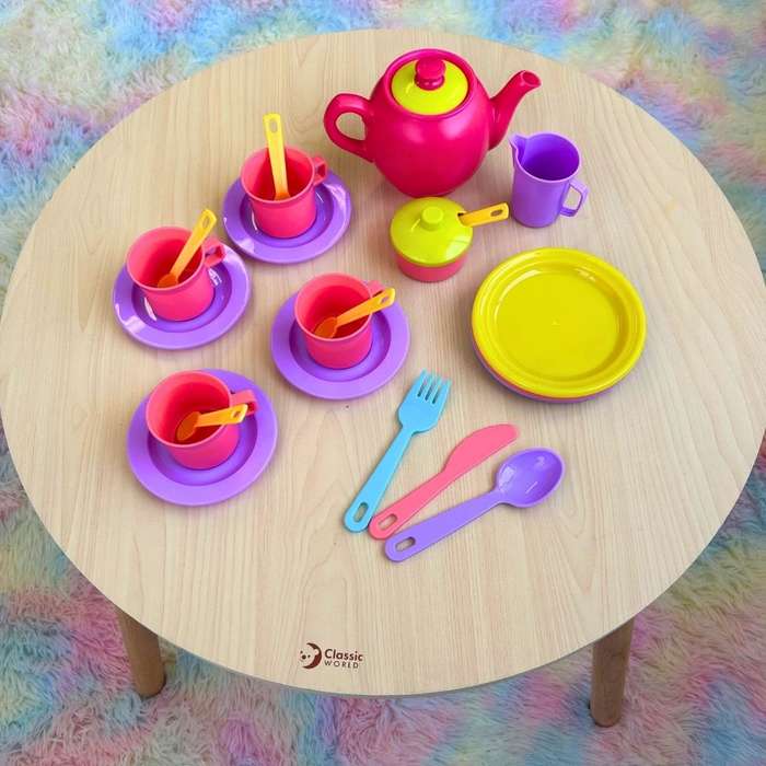 Greenbean - Pretend & Play Tea & Dinner Set - Pastel - 34pcs