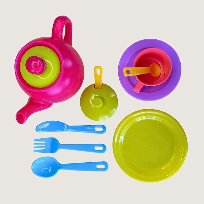 Greenbean - Pretend & Play Tea & Dinner Set - Pastel - 34pcs