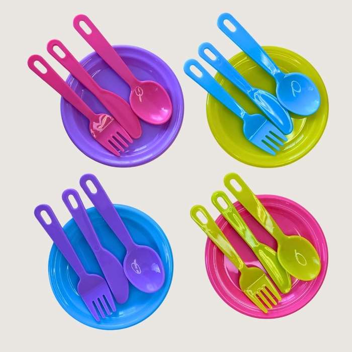 Greenbean - Pretend & Play Tea & Dinner Set - Pastel - 34pcs