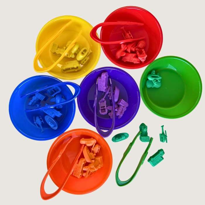 Greenbean - Colour Sorting Bowls and Tweezers Set - 12pcs