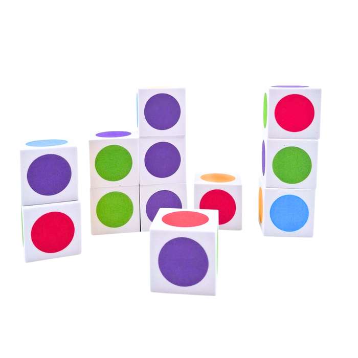 Greenbean - Foam Colour Dice 3.8cm - 12pcs