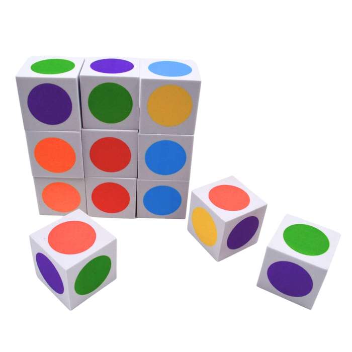 Greenbean - Foam Colour Dice 3.8cm - 12pcs