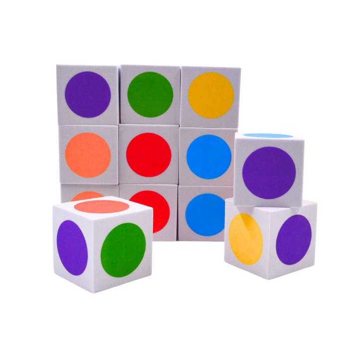 Greenbean - Foam Colour Dice 3.8cm - 12pcs