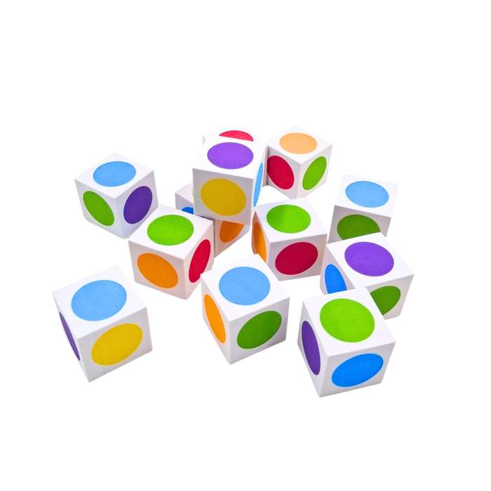 Greenbean - Foam Colour Dice 3.8cm - 12pcs