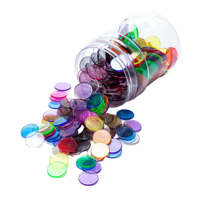 Greenbean - Translucent Round Counters - 6 Colours, 25mm, 500pcs