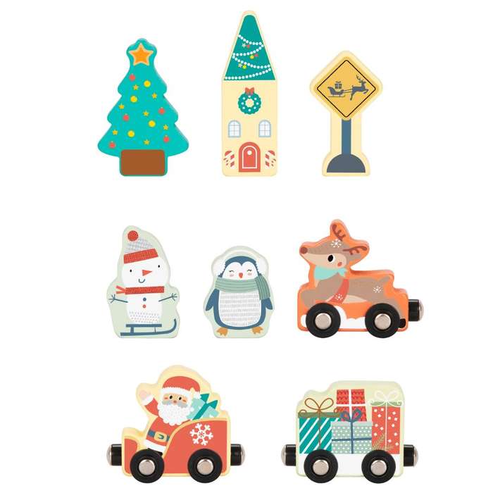 hi Pando - Wooden Christmas Train Set - 19pcs