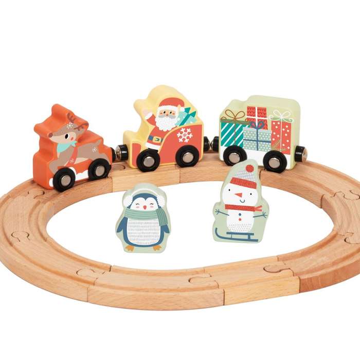 hi Pando - Wooden Christmas Train Set - 19pcs