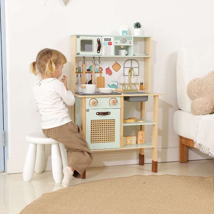 TookyToy - Pretend Play Wooden Kitchen Set - 11 Pieces