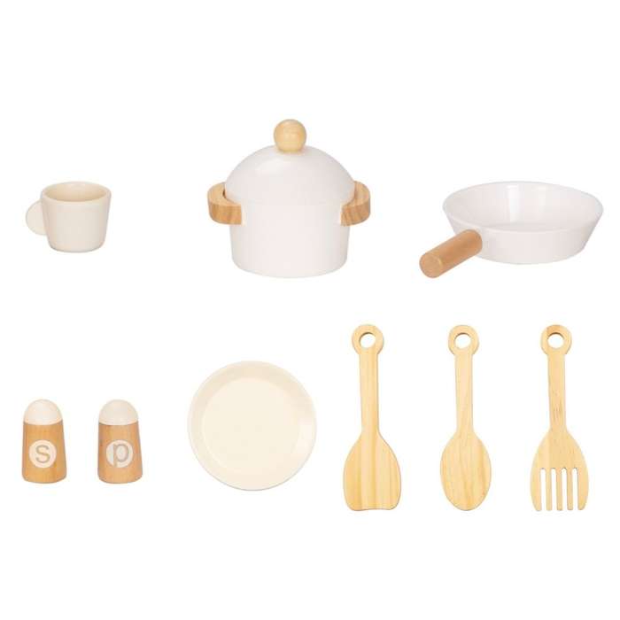 TookyToy - Pretend Play Wooden Kitchen Set - 11 Pieces