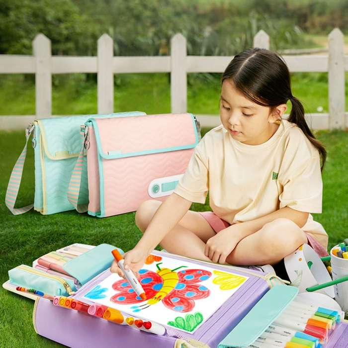 Mideer - Kids Drawing Art Set with Carry-on Bag - Blue - 75pcs