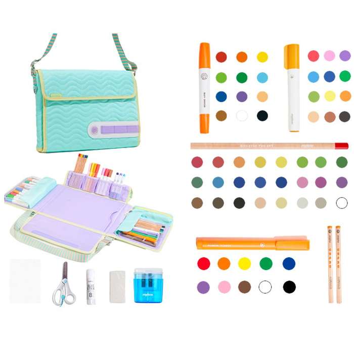 Mideer - Kids Drawing Art Set with Carry-on Bag - Blue - 75pcs