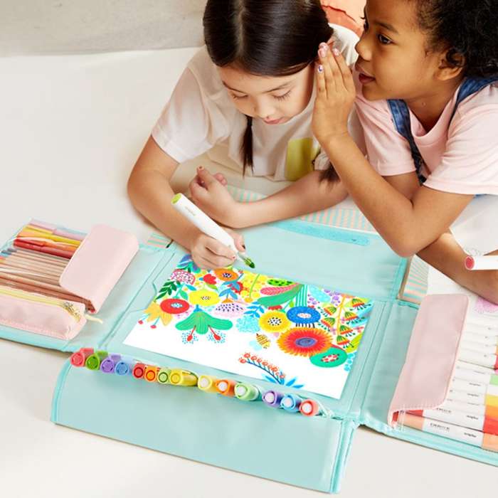 Mideer - Kids Drawing Art Set with Carry-on Bag - Blue - 75pcs