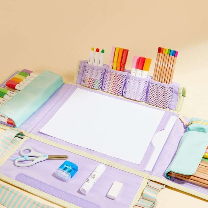 Mideer - Kids Drawing Art Set with Carry-on Bag - Blue - 75pcs