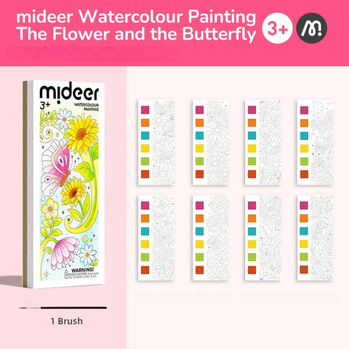 Mideer - Watercolour Painting Set - Travel Size - The Flower And The Butterfly