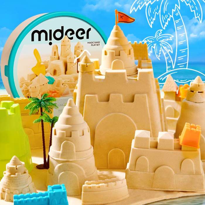 Mideer - Magic Sand Play Set - 2kg Kinetic Sand & 25 Sand Tools