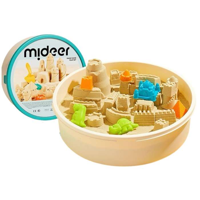 Mideer - Magic Sand Play Set - 2kg Kinetic Sand & 25 Sand Tools