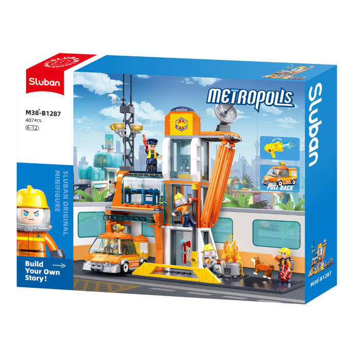 Sluban Building Set: Metropolis - Rescue Headquarters - 407 Pieces