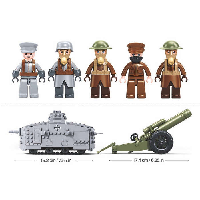 Sluban Building Set: Army - Assault Tank WWI - 47Vs - 506 Pieces