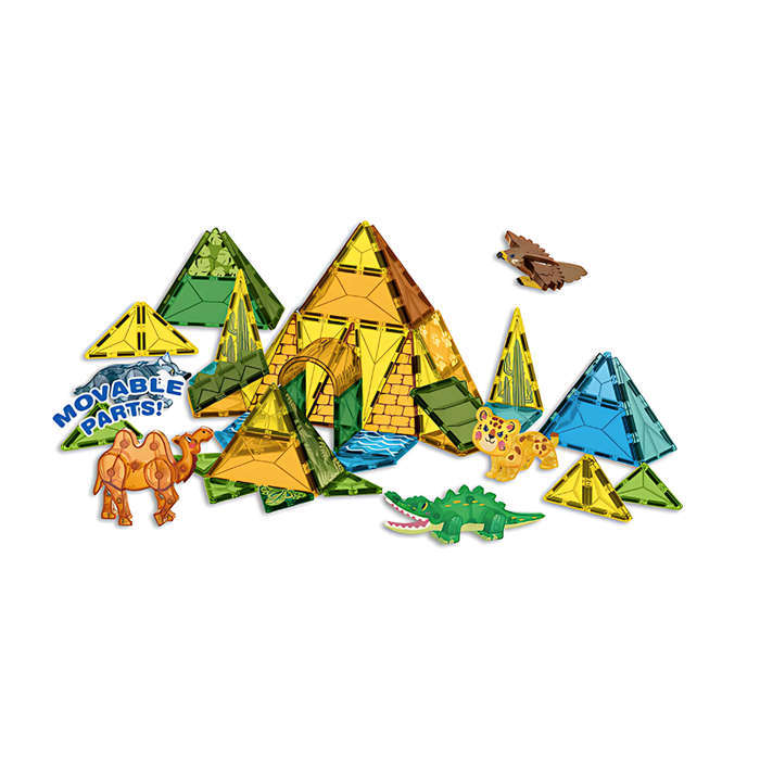 Magnetic Tiles - Wild Animals Set - 65 Pieces