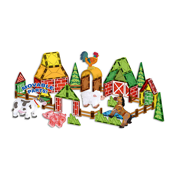 Magnetic Tiles - Farm Animals Set - 65 Pieces