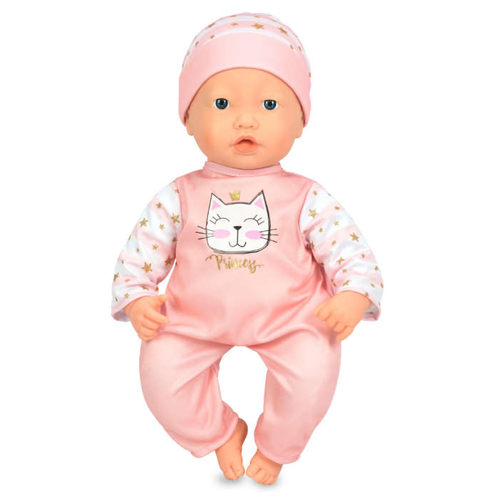 Takmay Dolls - Baby Girl Doll with Open & Close Eyes, Pacifier & Rattle - 40cm