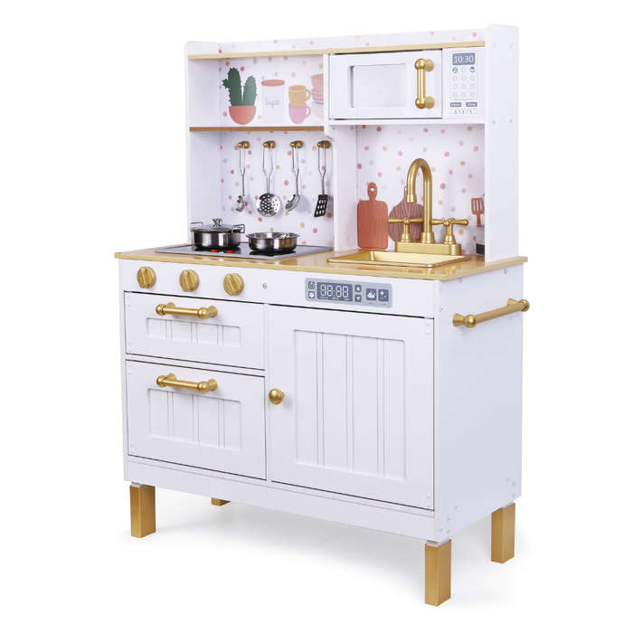 Greenbean - Pretend & Play - Wooden Play Kitchen with Accessories