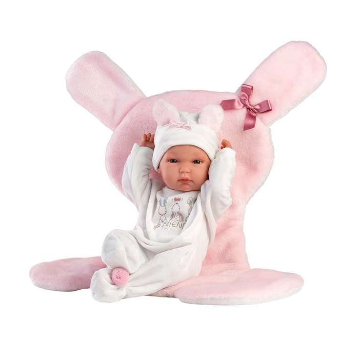 Llorens - Anatomically Correct Baby Girl Doll with Clothing & Bunny Cushion: Bimba - 35cm