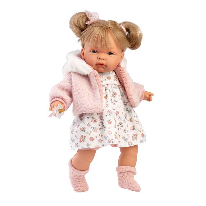Llorens - Baby Girl Doll with Crying Mechanism, Outfit & Accessories: Joelle - 38cm