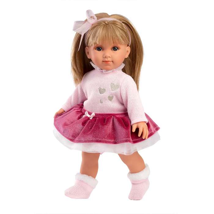 Llorens - Baby Girl Doll with Pink Dress & Accessories: Elena - 35cm