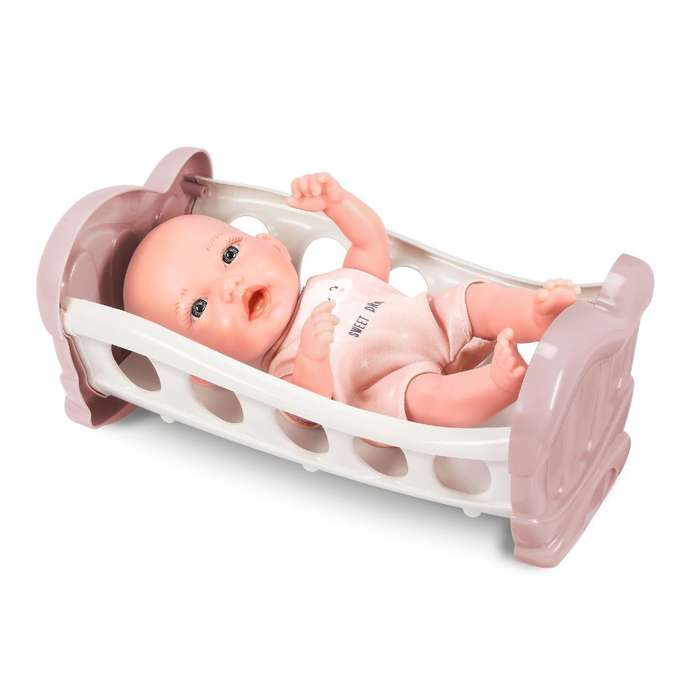 Takmay Dolls - Baby Doll with Cradle - Hard Body - 18cm