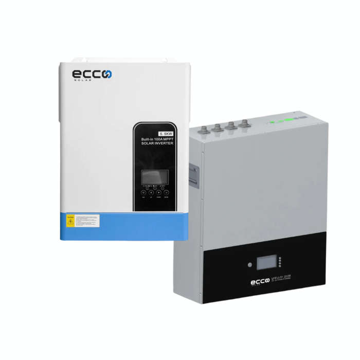 Ecco 5.5KVA 48V MPPT Hybrid Inverter & 5.12kWh Lithium Battery Kit